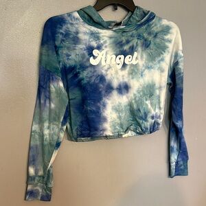 Streetwear society active ANGEL hooded crop shirt size SMALL